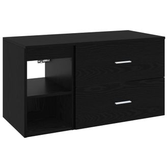 vidaXL Juego De Muebles De Ba&ntilde;o 2 Pcs Roble Negro Madera De Ingenier&iacute;a Vidaxl