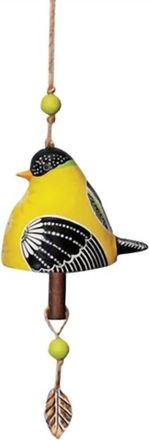 Studio M Ceramic Bird Bell In Goldfinch