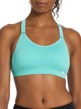 Puma Womens 2 Pack Seamless Sports Bra, Sheer inches, Aquatic/Black, M