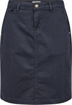 Cream Navy Twill Rok met Zakken - Dames - Spijkerrokken - Blauw - XL - Katoen - Rokken