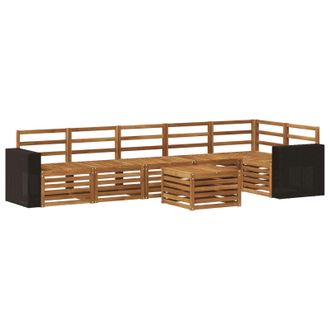 vidaXL Conjunto De Sof&aacute; Seccional 7 Pcs Natural Vidaxl