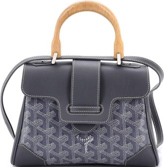 Goyard Saigon Top Handle Bag Coated Canvas with Leather Mini