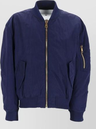 Balmain ribbed-trim bomber jacket