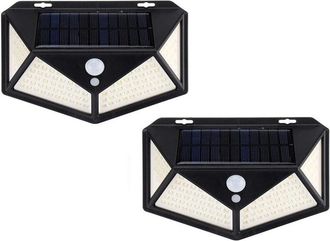Trade Shop Trade Shop - 2 Pz Lampada Solare Esterno Giardino Faretto Fotovoltaico Sensore Luce 114 Led Faro