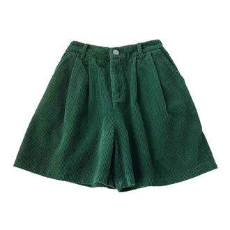 Generic Womens Ladies Corduroy Shorts Elasticated High Waisted Wide Leg Palazzo Lounge Walking Shorts Flat-Front Comfort Stretchy Chino Shorts Lightweight Sum