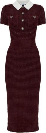 Self Portrait Sequin-embellished Boucl&eacute;-knit Midi Dress