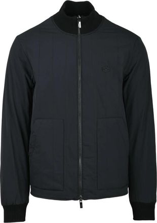 Emporio Armani Omkeerbare Nylon Jas met Rits - Heren - Bomber jackets - Zwart - L - Nylon - Jassen