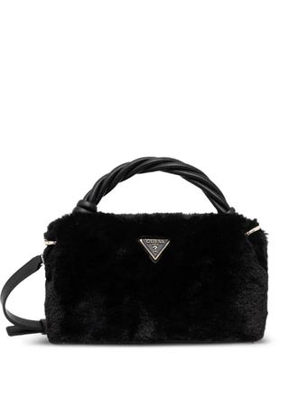 Guess Co faux-fur twist tote bag - Black