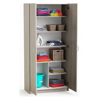 Dmora Armario Multiusos 2 Puertas Zadok, Muebles Multifuncionales, Zapatero, Armario Para Zapatos, 80x41 H170 Cm, Roble - Dmora