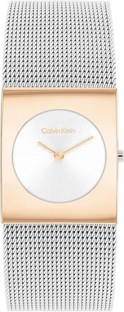 Calvin Klein Womens Geometric Dial Mesh Bracelet Watch - Silver - OS
