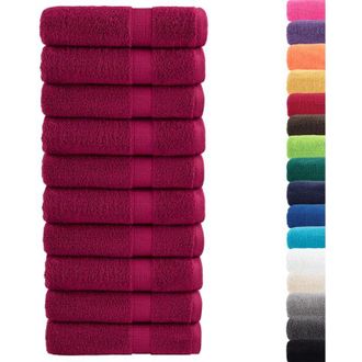 vidaXL Toallas De Ba&ntilde;o Solund 10 Unidades Burdeos 100x150 Cm 600 Gsm Vidaxl