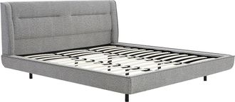 Vente-Unique Cama 180 x 200 cm - Tejido boucl&eacute; - Gris - ISYDE