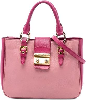 Miu Miu Pre-owned Miu Miu Bicolor Goatskin Madras Satchel Ladies 5G5EAG75O7PPEV25