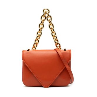 Bottega Veneta Pre-owned Shoulder Bags, female, Orange, Size: ONE SIZE Pre-owned Chain Handle Bag
