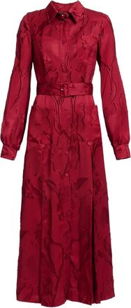 Elie Saab Abito midi a maniche lunghe - Rosso