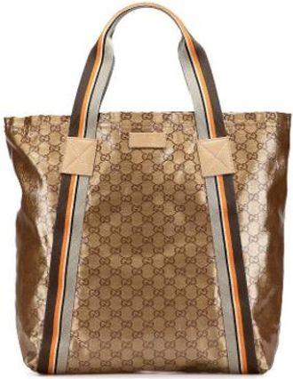Gucci Pre-owned Tote Bags, female, Brown, Size: ONE SIZE Pre-owned Canvas gucci-bags