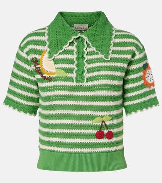 Alemais Sundae striped cotton polo shirt