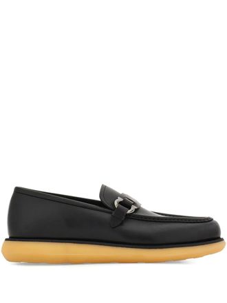 Ferragamo Gancini-plaque loafers - Black