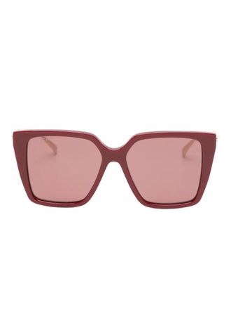 Gucci geometric-frame sunglasses - unisex - Metal - 54 - Gold