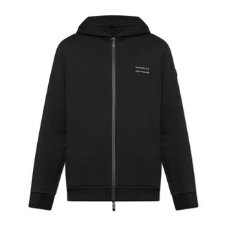 Moncler Zip-throughs, male, Black, Size: 2XL Iconic Hooded Sweatshirt