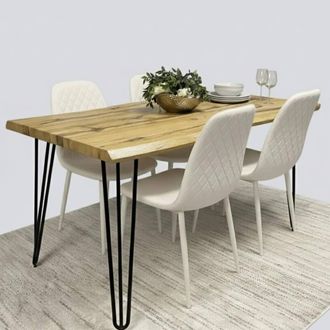 Kosy Koala Dining Table Set With 4 Cream Chairs Home Kitchen Furniture