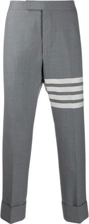 Thom Browne Pantaloni sartoriali Plain Weave con 4-Bar e cinturino posteriore - - Trousers - Uomo - Grigio - M
