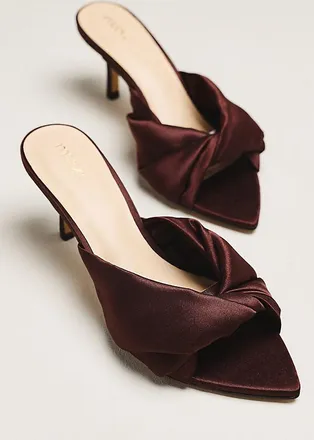 Maeve Ilora Satin Twist Mule Heels