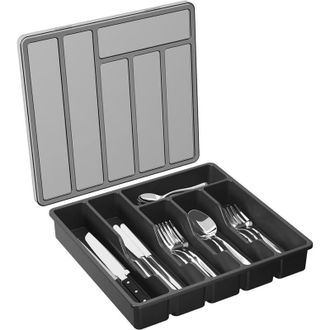 OEM Organizador De Cajones De Cocina Para Cubiertos Y Utensilios, Bandeja Para Utensilios, Soporte Para Cubiertos Con Tapa, Bandeja Para Cubiertos Con Sep