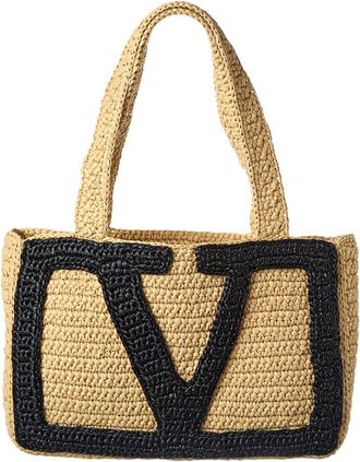 Valentino Viva Medium Raffia Tote