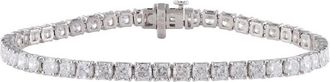Grown Brilliance 9 1/2 Carat Cushion Lab Grown Diamond Tennis Bracelet in 14K White Gold, 7 Inches, G Color, VS Clarity
