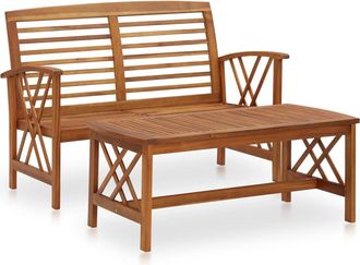 vidaXL Juego De Muebles De Jard&iacute;n 2 Piezas Madera Maciza De Acacia Vidaxl
