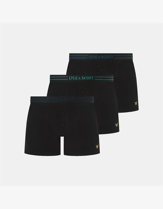 Lyle & Scott Lyle And Scott Mens Lewis 3 Pack Boxer Shorts - Black - Size: 32/30/31