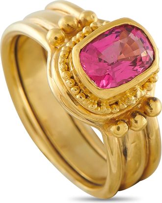 Luxury Bazaar 18K Yellow Gold 1.30ct Spinel Ring MF10-050126