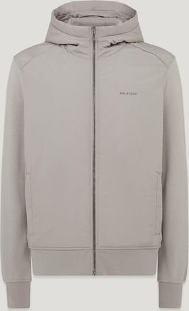Belstaff Alloy Zip Through Hoodie Mens Cotton Fleece Cement Grey Size 2XL