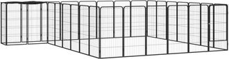 vidaXL Jaula Perros 30 Paneles Acero Recubierto Polvo Negro 50x100cm Vidaxl