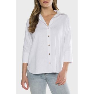 Matty M Chrystie Linen Blend Button-Up Shirt in Vellum at Nordstrom, Size X-Small