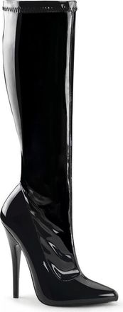 Generic Womens Sexy Knee High Kinky Fetish Stiletto Heel Full Side Zip Boots Size UK 4-12 (Black Patent, uk_footwear_size_system, adult, women, numeric, mediu
