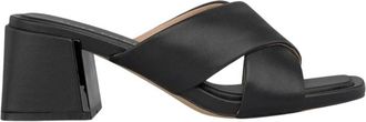 Alma En Pena Double Strap Sandal - Dames - Muiltjes - Zwart - 36 EU - Leer - Schoenen