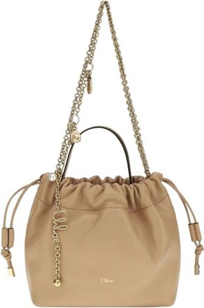 Chlo&eacute; Bucket Bags, female, Brown, Size: ONE SIZE Icons Leather Clutch