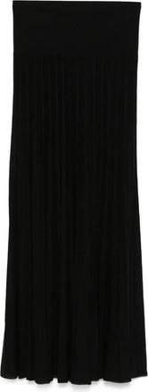 Isabel Marant Black Ezra Long Pleated Knit Skirt