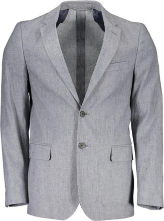 GANT Grijze Linnen Herenjas - Heren - Blazers - Grijs - 3XL - Linnen - Jassen