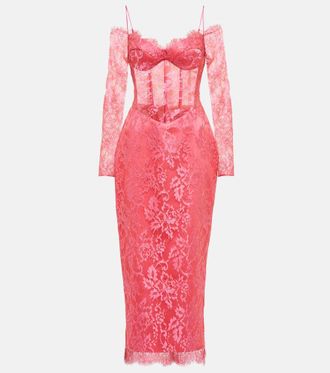 Rasario Corset lace midi dress