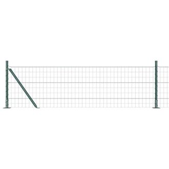Berkfield Home Euro Fence with 13 Flanged Posts 0.4x50 m Galvanised Steel in Green