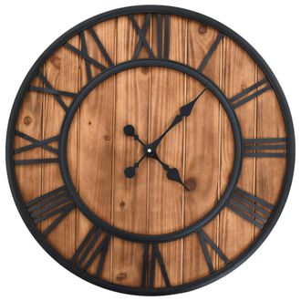 vidaXL Vidaxl - Orologio Da Parete Vintage Al Quarzo Legno E Metallo 60 Cm Xxl