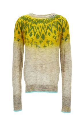 Rohka Gradient Wool Blend Knitwear with Geometric Accents