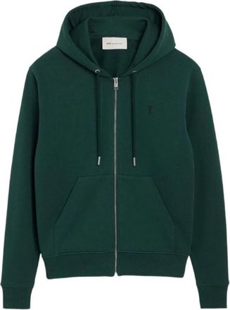 Ami Hsw 765 730 A258 Zip-Through Hoodie - Heren - Vesten met rits - Groen - XL - Katoen - Hoodies & sweatvesten