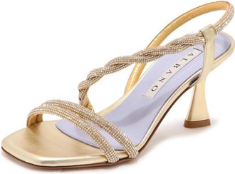 Albano 3298 Metallizzato Platino con Strass - Dames - Sandalen met hakken - Geel - 35 EU - Schoenen