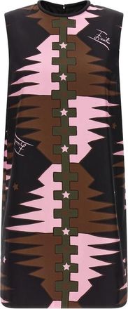 Pucci Valdimontone Print Zijden Jurk - Dames - Korte kleedjes - Veelkleurig - XS - Polyester - Kleedjes