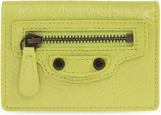 Balenciaga Le City Mini Wallet - Dames - Portefeuilles - Groen - ONE Size - Leer - Accessoires