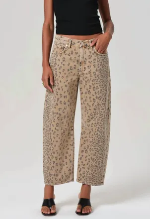 Citizens Of Humanity Miro Relaxed Barrel Leg Jeans In Natural Cheetah